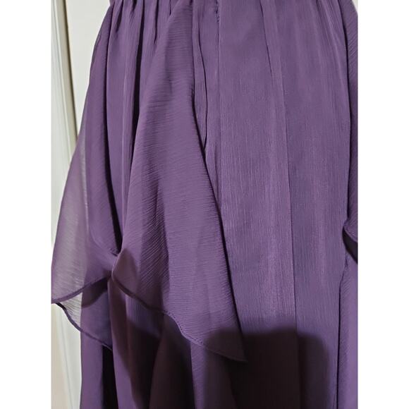 White by Vera Wang Formal Gown Sz. 6 Amethyst Ruffles Lining Floor Length Bridal - Picture 12 of 16